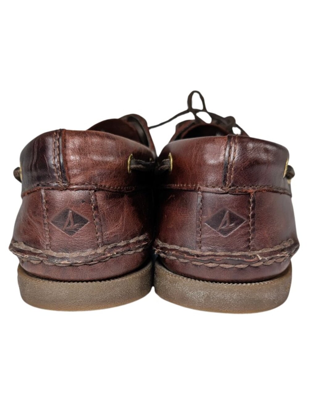 Sperry Top Sider Men's 11.5 Amaretto Brown Leather Original 2-Eye Boat Shoes - Picture 9 of 11
